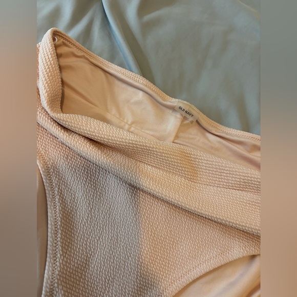 Old Navy Ribbed Pink & White Bathing-suit Bottoms High Waist Bikini Bottoms NWOT - Picture 2 of 10